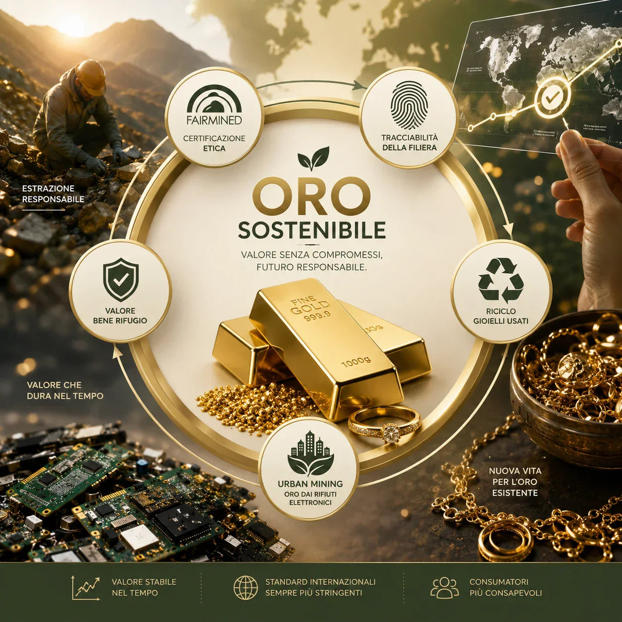 Oro sostenibile: il futuro del metallo prezioso
