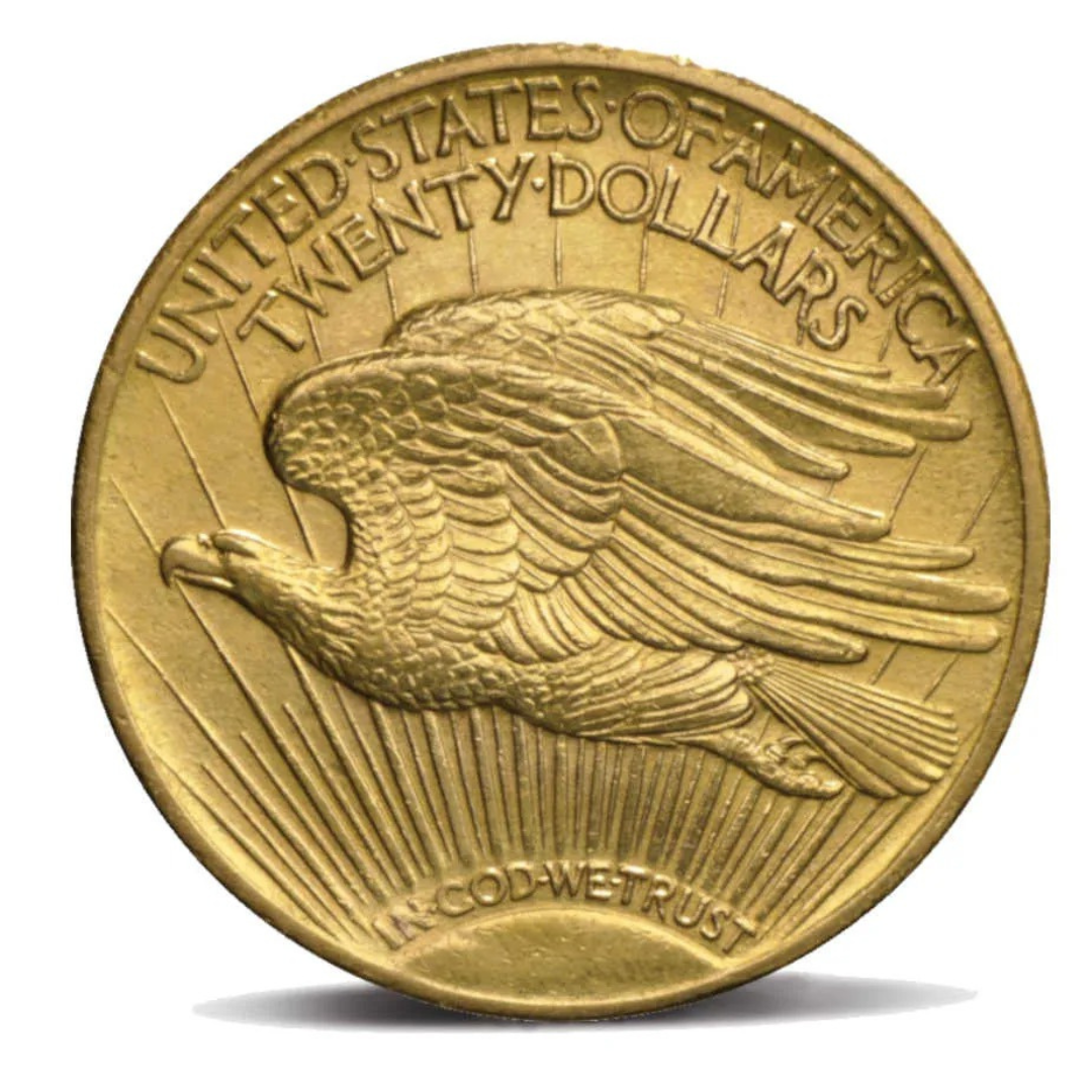 20 Dollari St‑Gaudens Doppia Aquila 1907–1908 (No Motto)