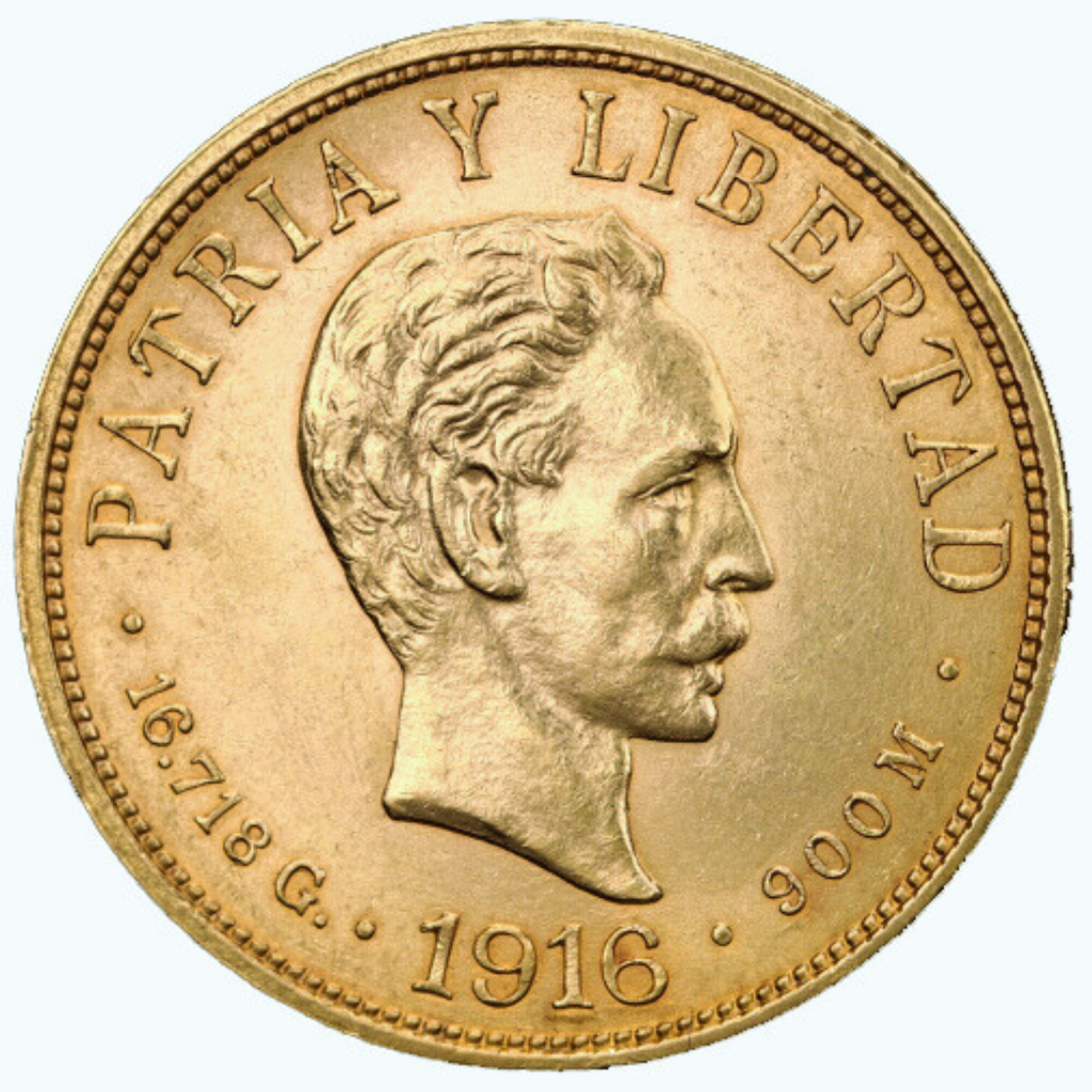 5 Pesos Cuba José Martí 1915–1916