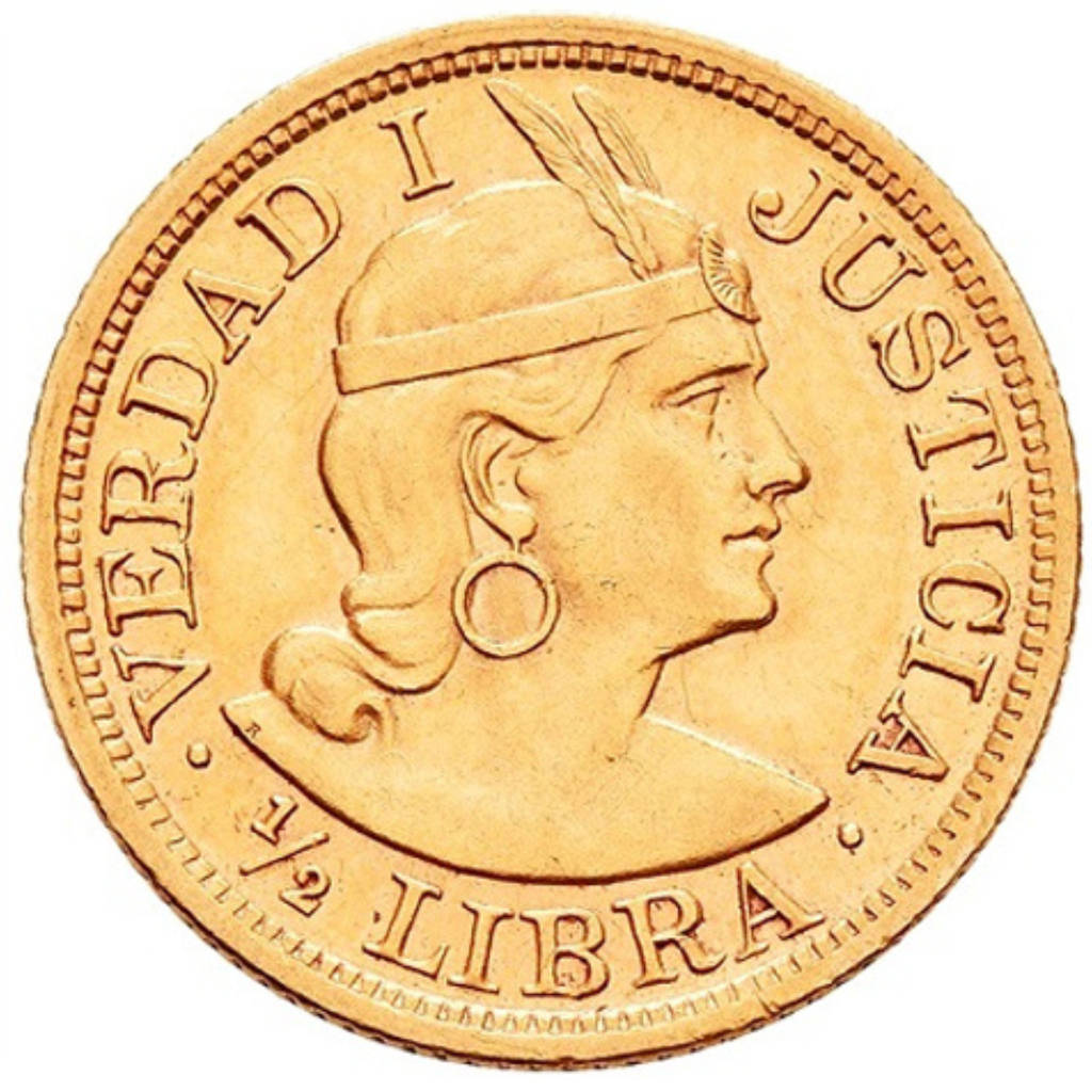 ½ Libra Oro Perù 1902–1969