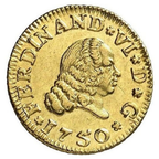 ½ Escudo Oro Ferdinando VI 1749–1759