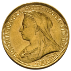 Sterlina Oro Regina Vittoria Testa Velata 1893–1901