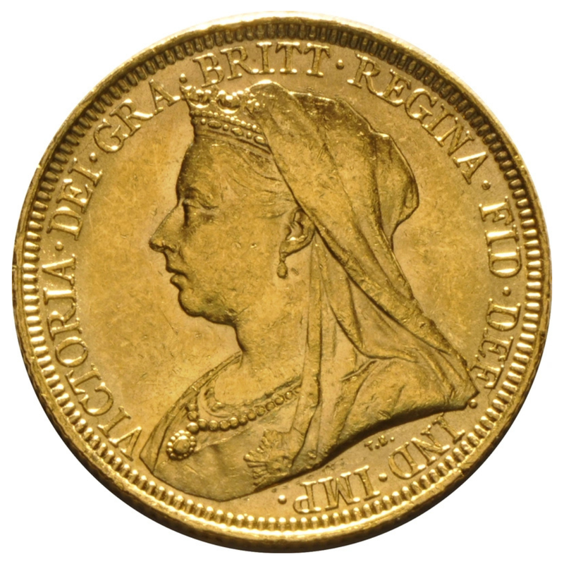 Sterlina Oro Regina Vittoria Testa Velata 1893–1901