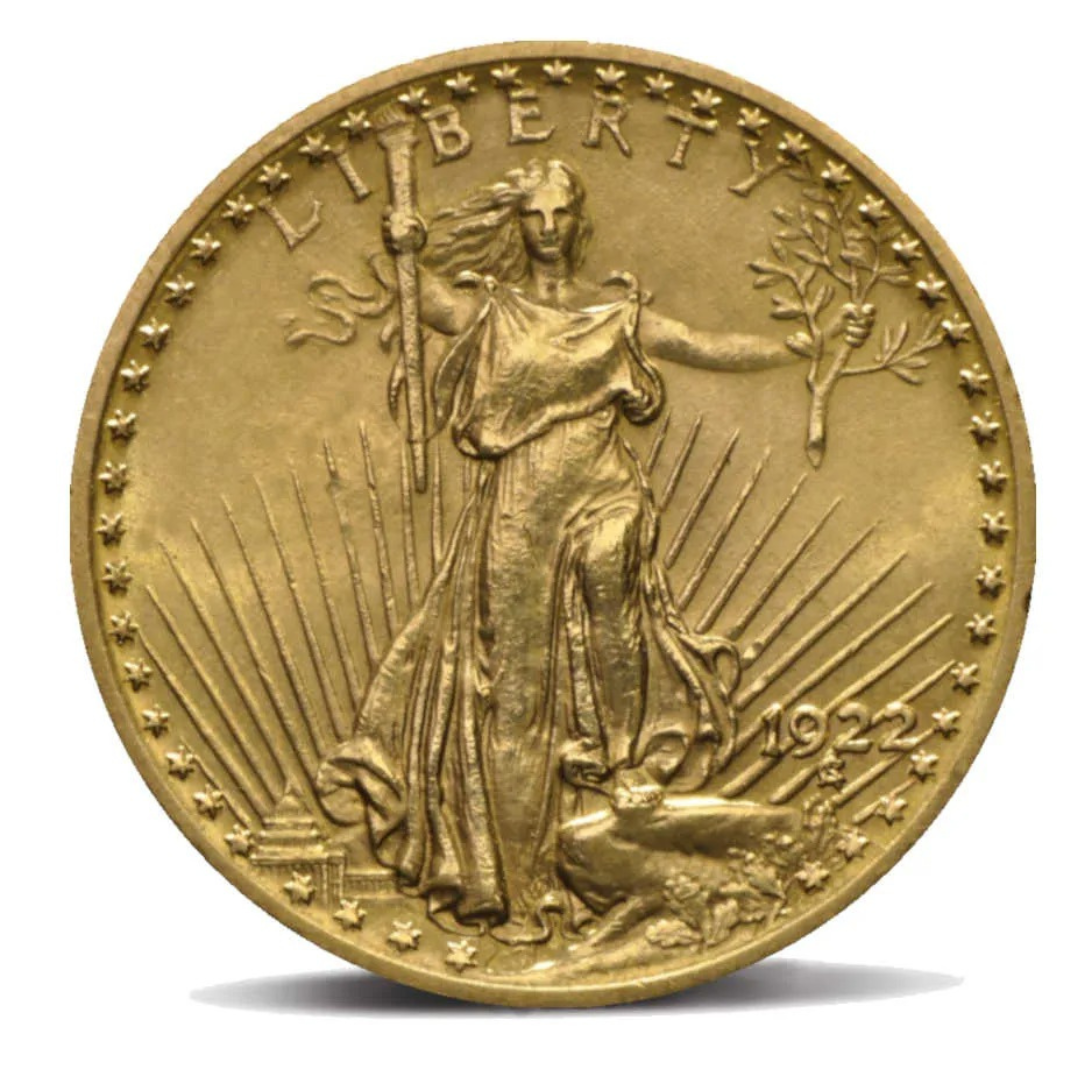 20 Dollari St‑Gaudens Doppia Aquila 1907–1908 (No Motto)