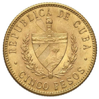 5 Pesos Cuba José Martí 1915–1916