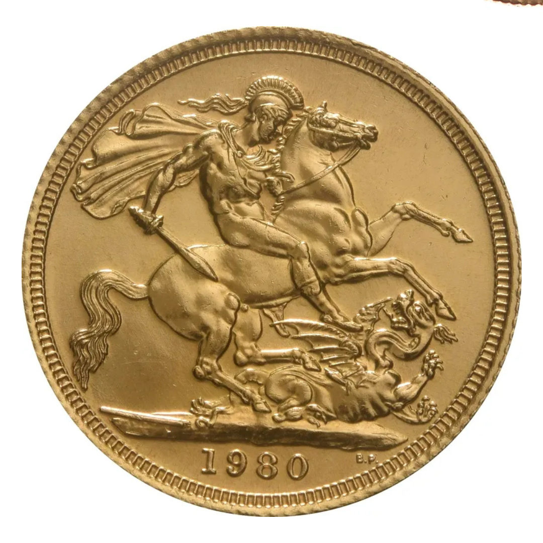 1/2 Sterlina Oro Regina Elisabetta II 1980–1984