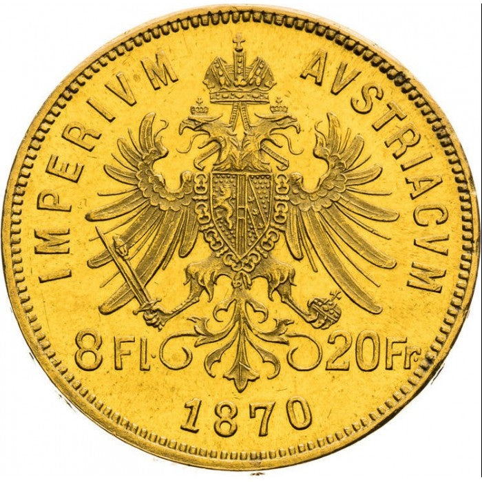 20 Franchi / 8 Fiorini Austria 1870-1892