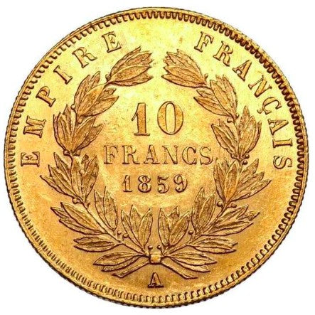10 Franchi Francesi Napoleone III 1852-1860