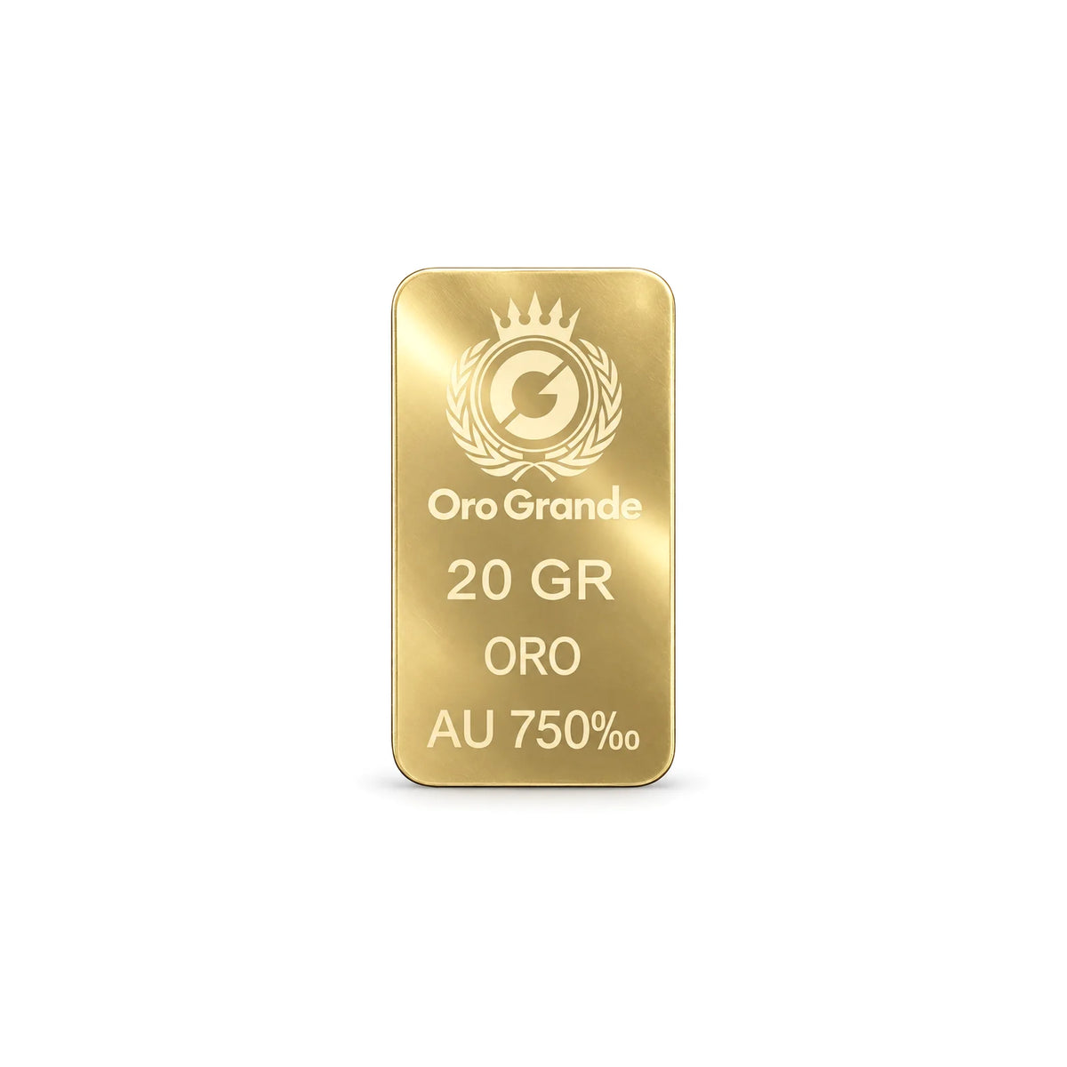 Lingotto in oro 18 carati da 20 grammi Oro Grande, titolo 750‰