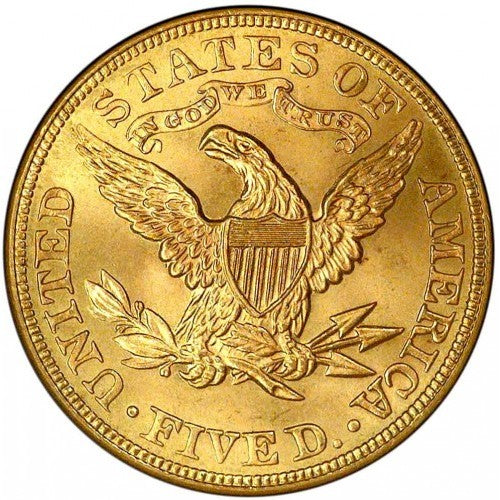 5 Dollari Americani Liberty Head 1866–1908