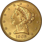 5 Dollari Americani Liberty Head 1839 -1908