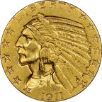 5 Dollari Americani Testa Indiana 1908–1929