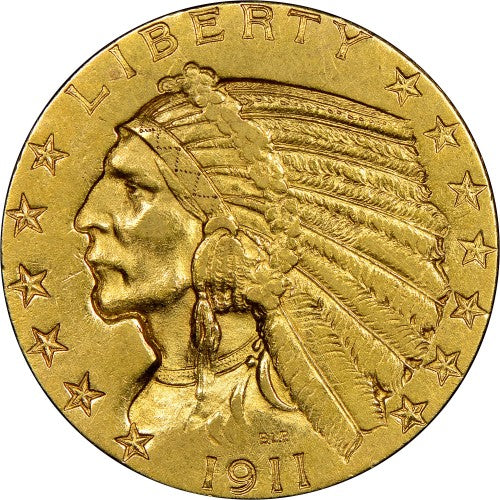 5 Dollari Americani Testa Indiana 1908–1929