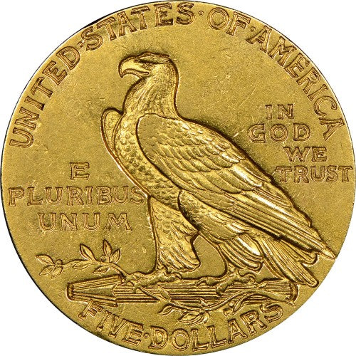 5 Dollari Americani Testa Indiana 1908–1929